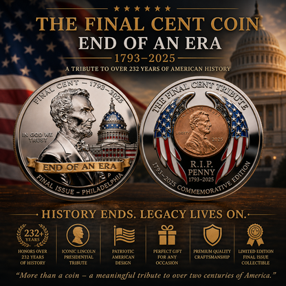 The Final Cent Coin front and back – End of an Era 1793–2025