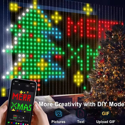 Árbol de Navidad y mensaje dibujados con la app