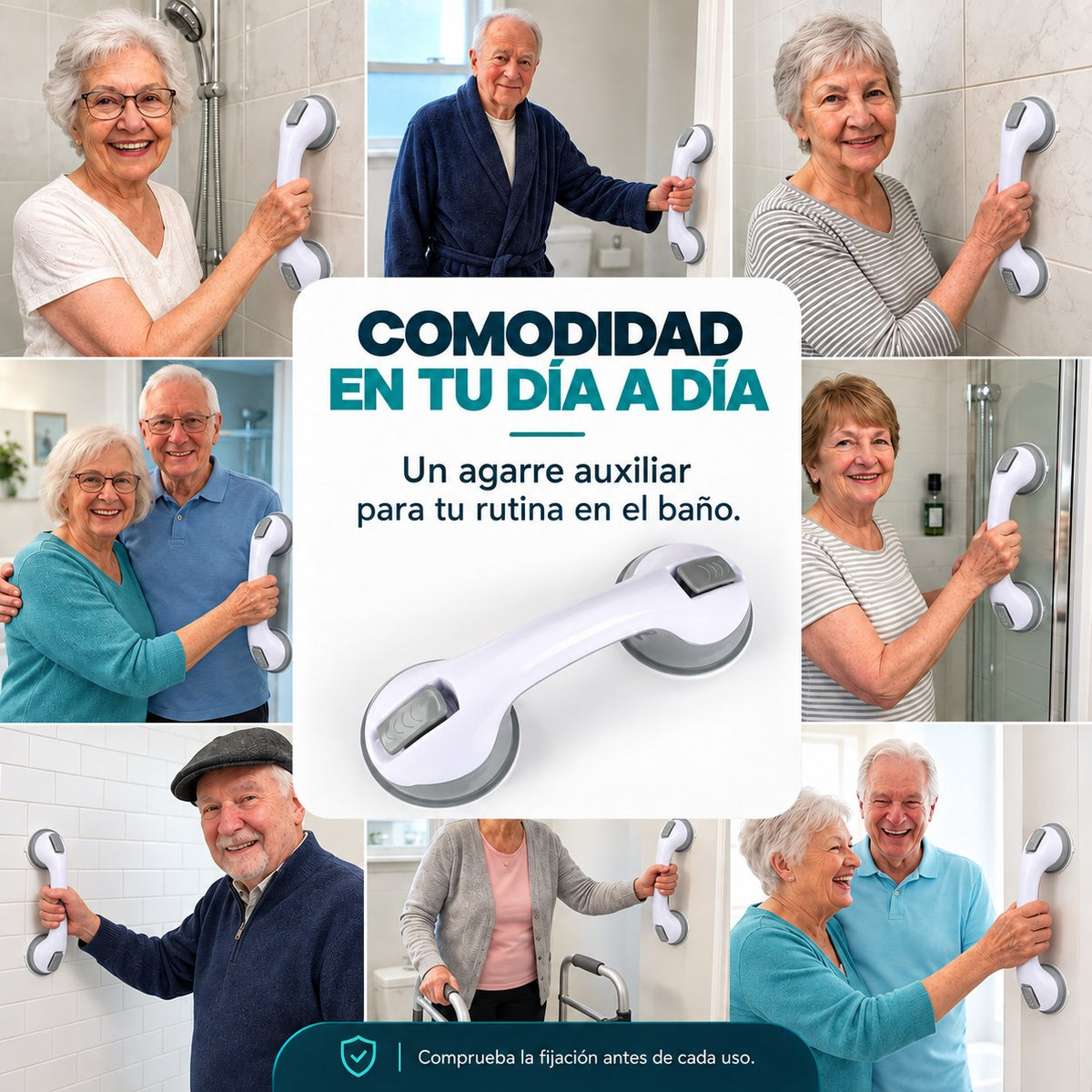 Asidero de baño con ventosas Orvenisa