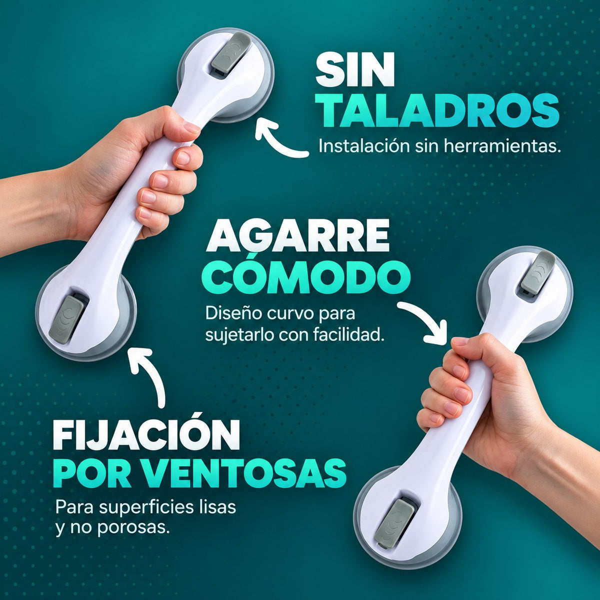 Asidero de baño con ventosas Orvenisa