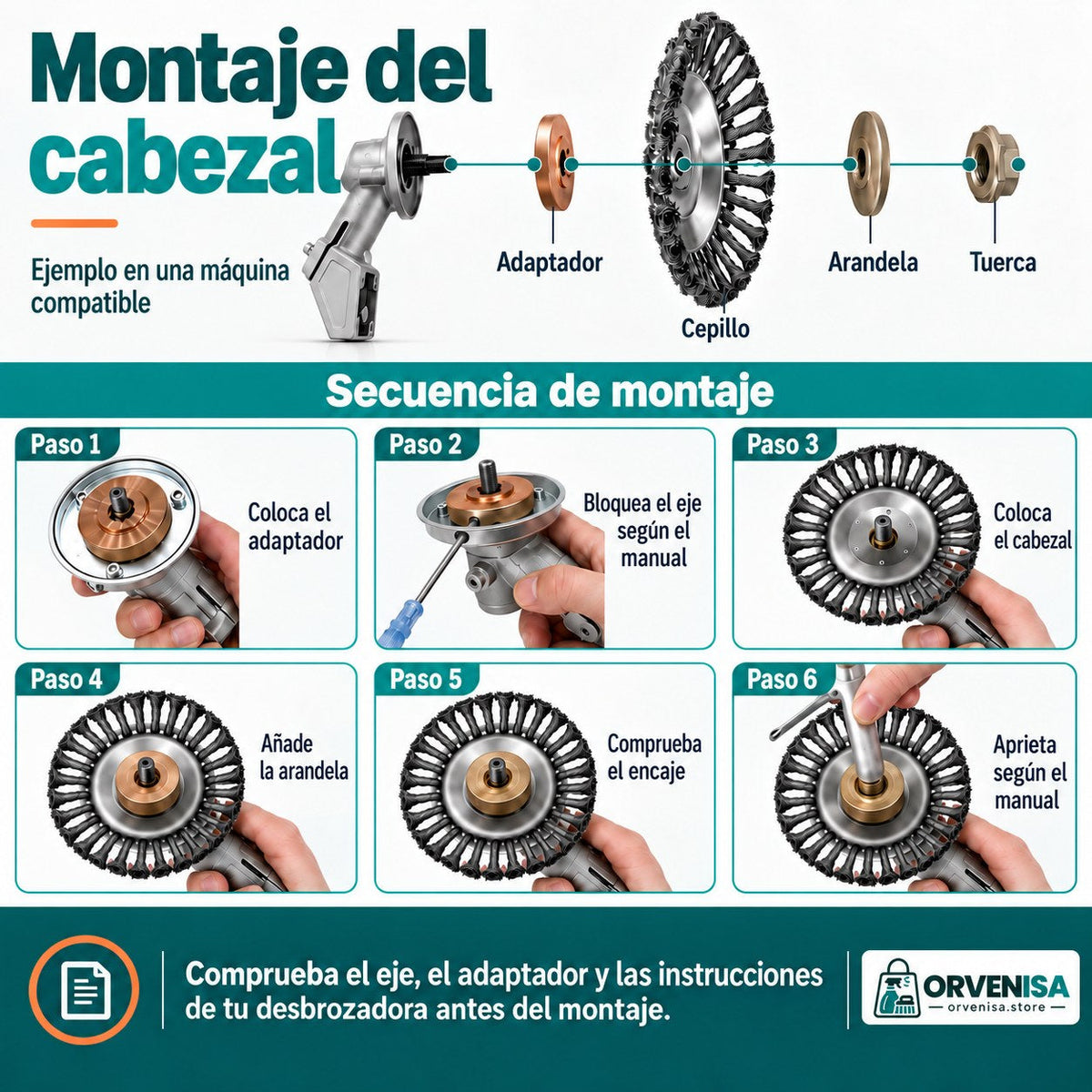 Cabezal de alambre de acero para desbrozadora Orvenisa