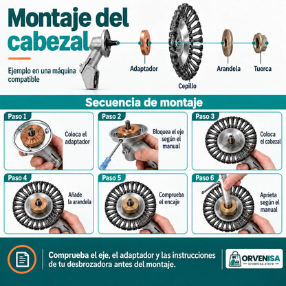 Cabezal de alambre de acero para desbrozadora Orvenisa