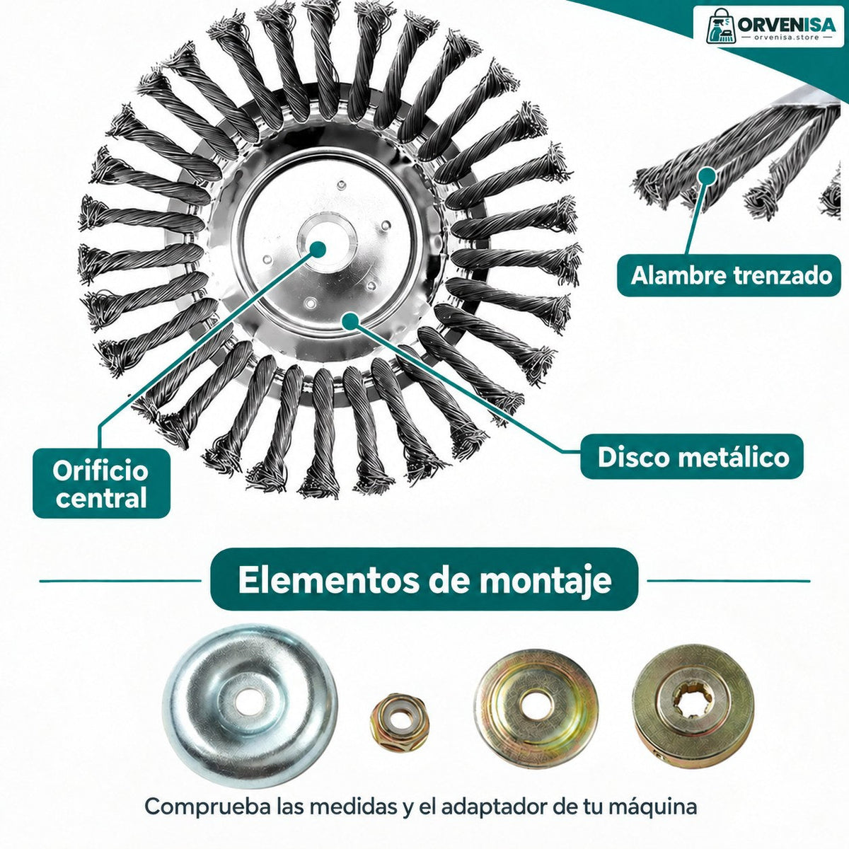 Cabezal de alambre de acero para desbrozadora Orvenisa