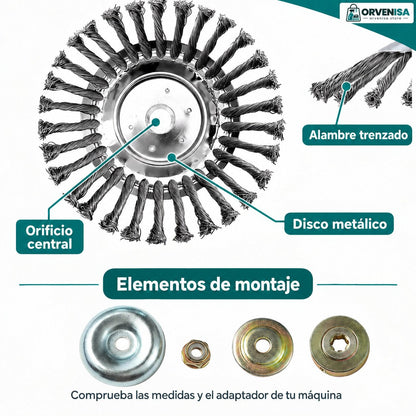 Cabezal de alambre de acero para desbrozadora Orvenisa