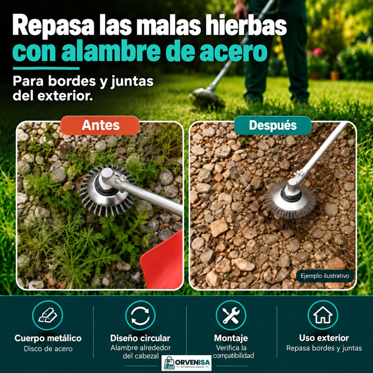Cabezal de alambre de acero para desbrozadora Orvenisa