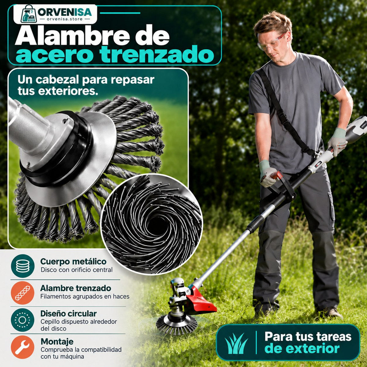 Cabezal de alambre de acero para desbrozadora Orvenisa