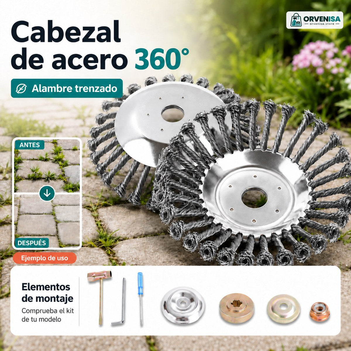 Cabezal de alambre de acero para desbrozadora Orvenisa