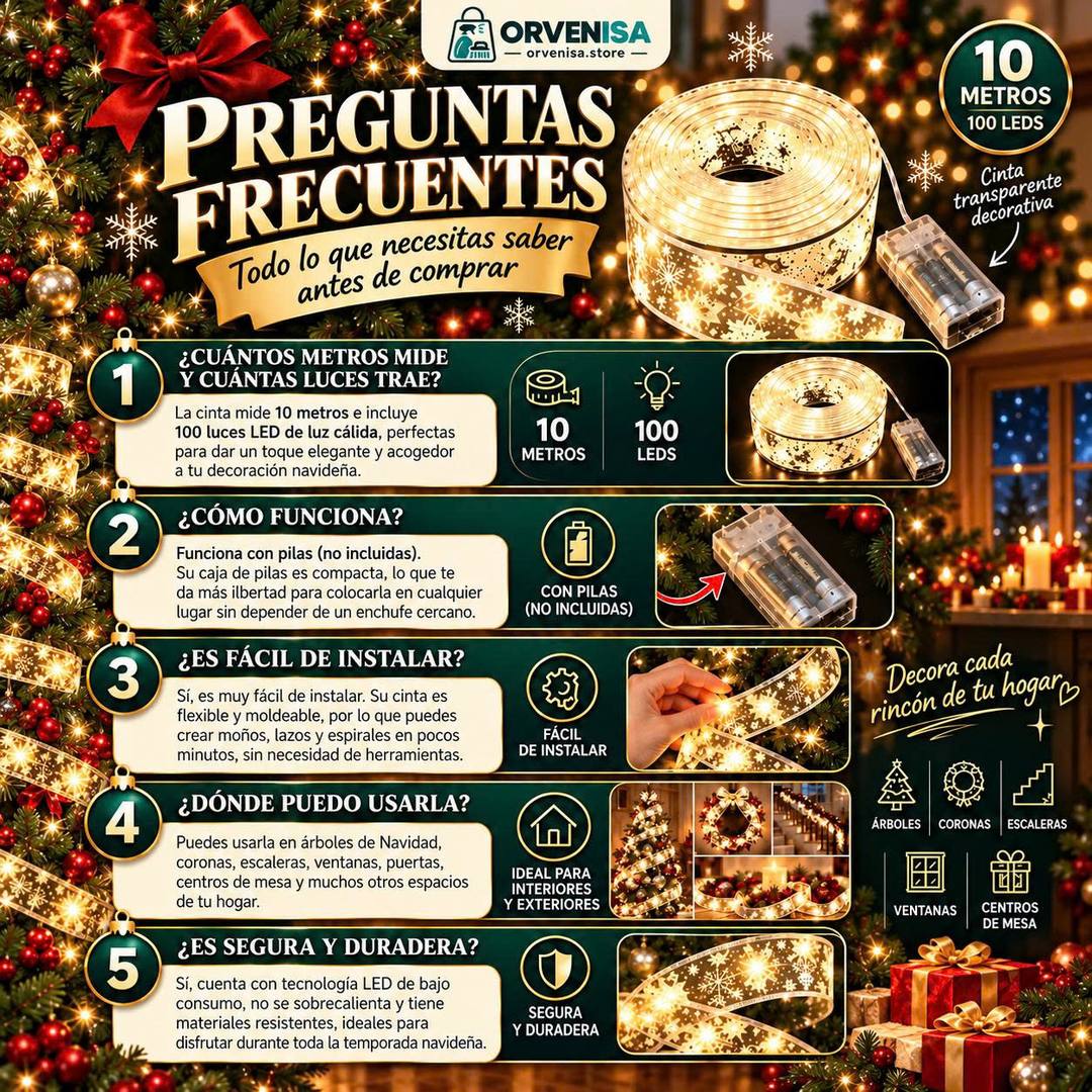 Cinta LED Navideña 10 m Orvenisa