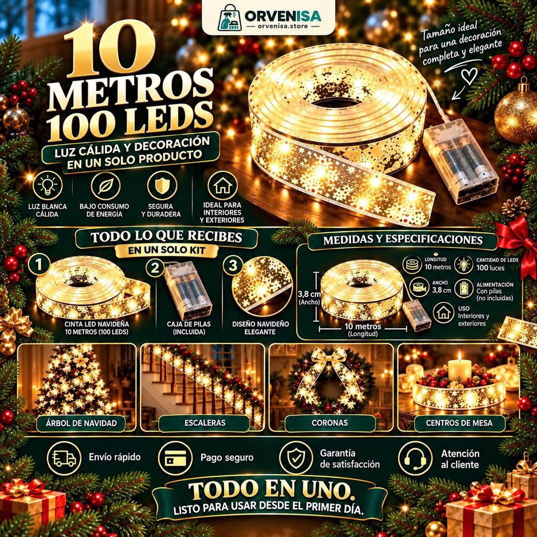 Cinta LED Navideña 10 m Orvenisa
