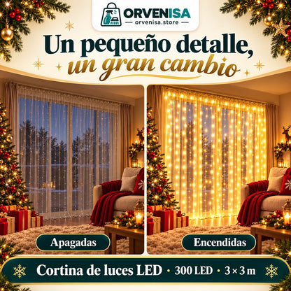 Cortina de Luces LED 300 LED (3 × 3 m) Orvenisa