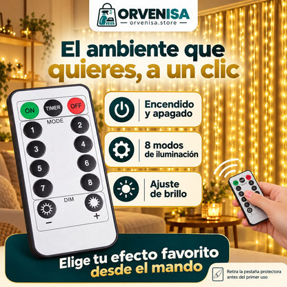 Cortina de Luces LED 300 LED (3 × 3 m) Orvenisa