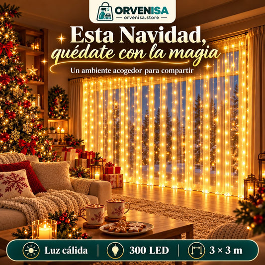 Cortina de Luces LED 300 LED (3 × 3 m) Orvenisa