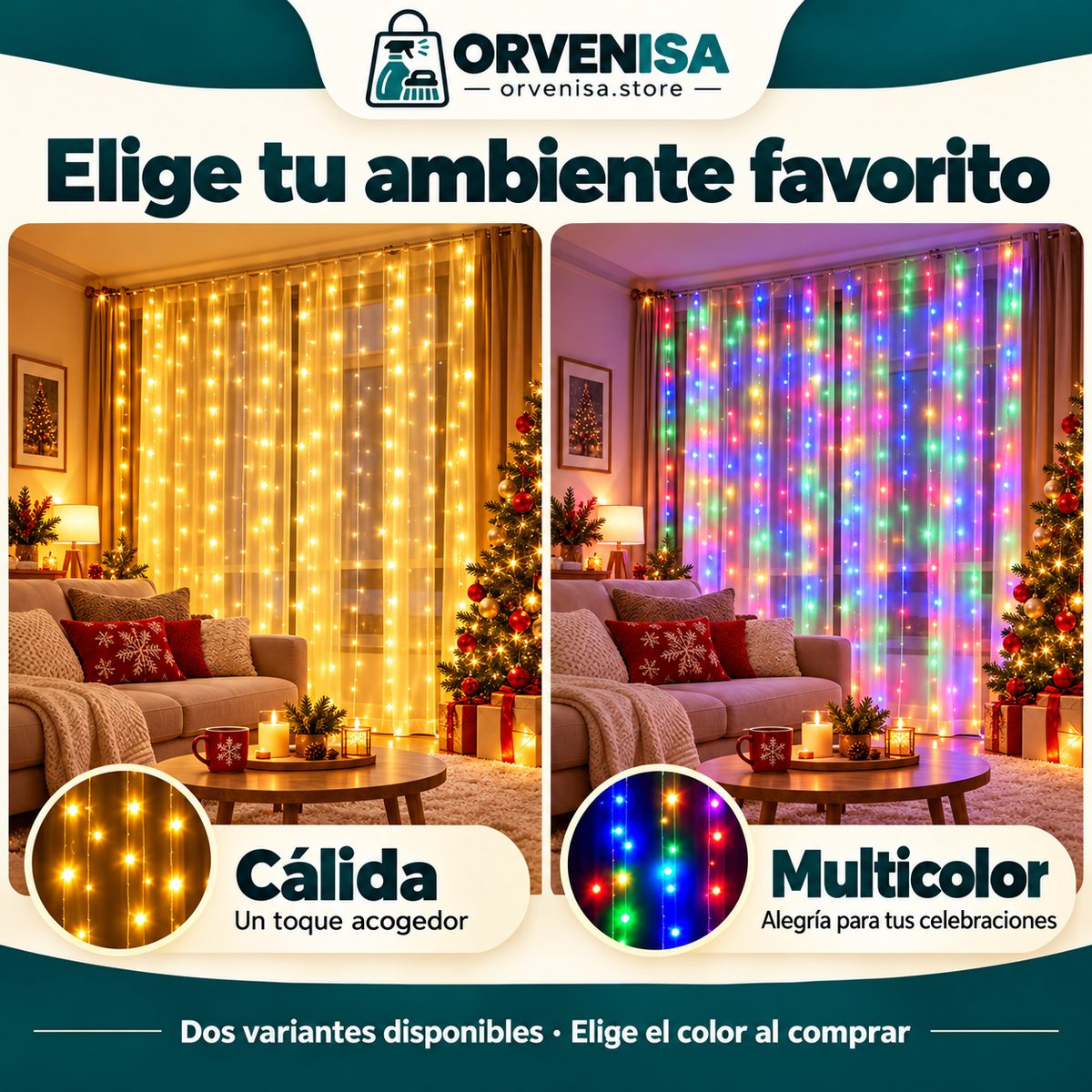 Cortina de Luces LED 300 LED (3 × 3 m) Orvenisa
