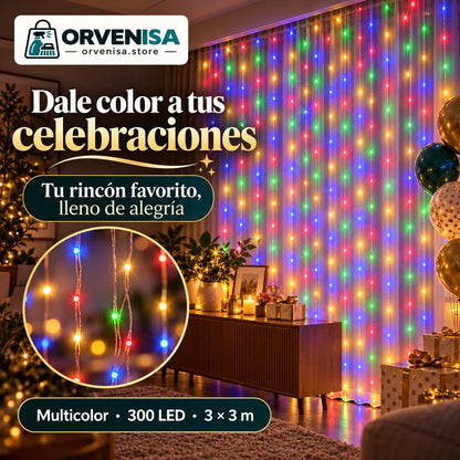 Cortina de Luces LED 300 LED (3 × 3 m) Orvenisa