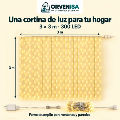 Cortina de Luces LED 300 LED (3 × 3 m) Orvenisa