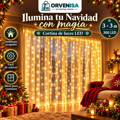 Cortina de Luces LED 300 LED (3 × 3 m) Orvenisa