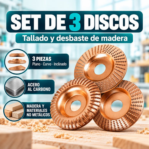 Set de 3 discos de desbaste para madera Orvenisa