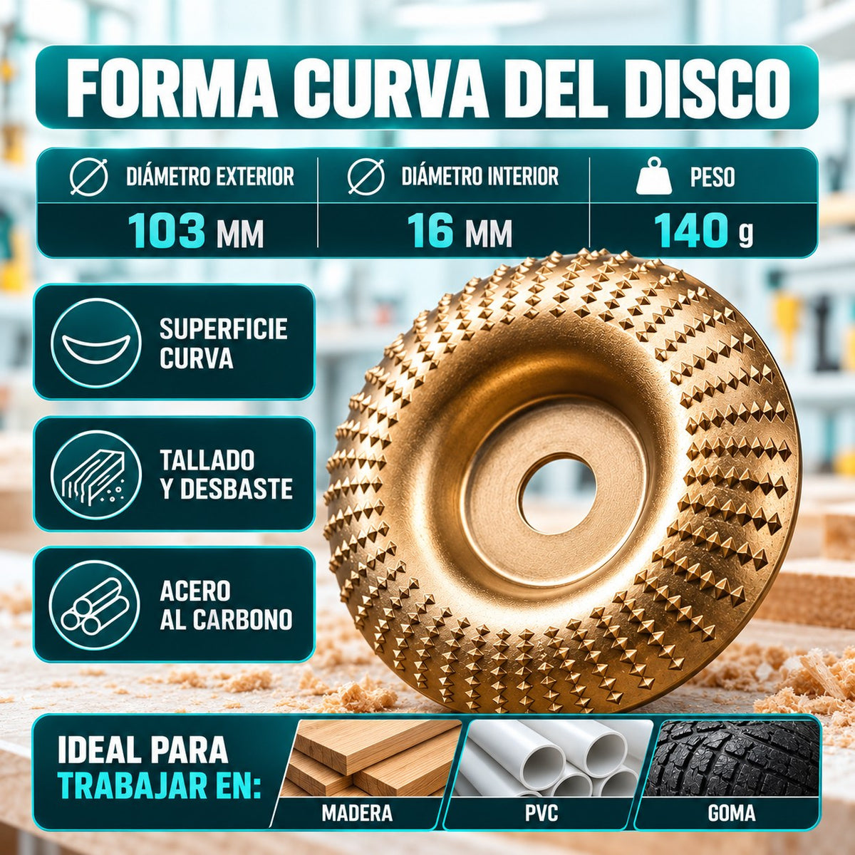 Set de 3 discos de desbaste para madera Orvenisa