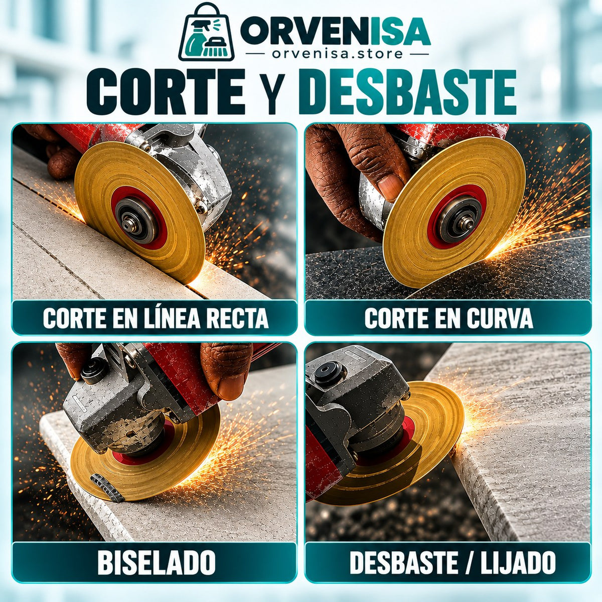 Disco de diamante 2 en 1 corte y desbaste Orvenisa