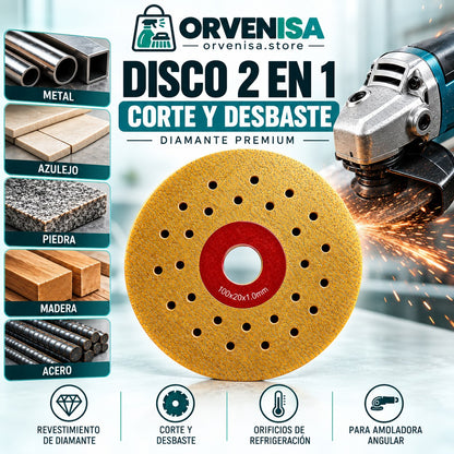 Disco de diamante 2 en 1 corte y desbaste Orvenisa