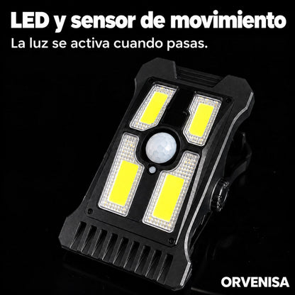 Foco Solar con Pinza y Sensor de Movimiento Orvenisa