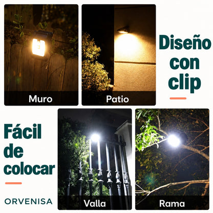 Foco Solar con Pinza y Sensor de Movimiento Orvenisa
