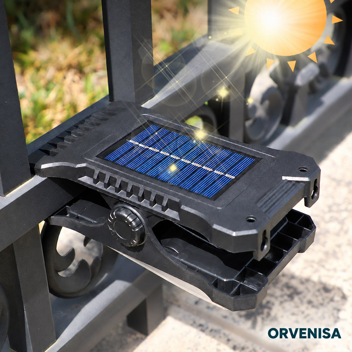 Foco Solar con Pinza y Sensor de Movimiento Orvenisa