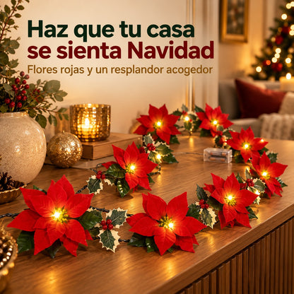 Guirnalda LED de Flores de Pascua Orvenisa