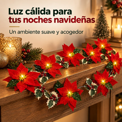 Guirnalda LED de Flores de Pascua Orvenisa