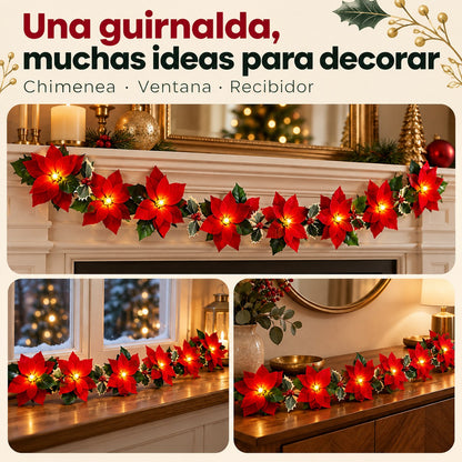 Guirnalda LED de Flores de Pascua Orvenisa