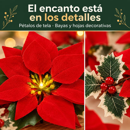 Guirnalda LED de Flores de Pascua Orvenisa