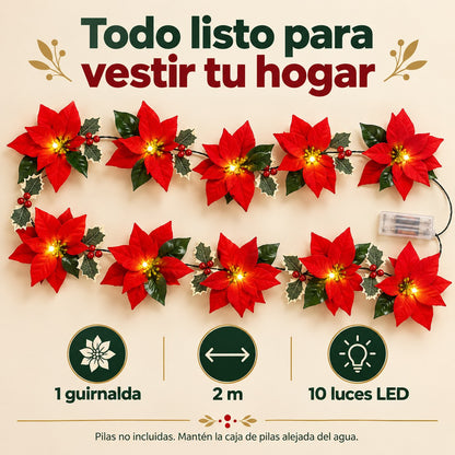 Guirnalda LED de Flores de Pascua Orvenisa