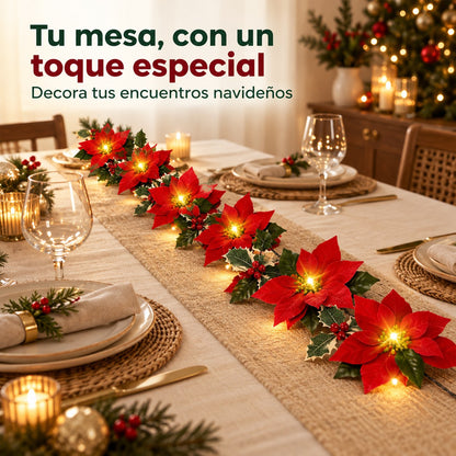 Guirnalda LED de Flores de Pascua Orvenisa