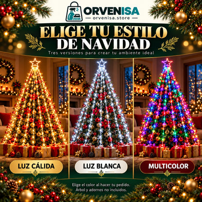 Luces LED Cascada con Estrella Orvenisa