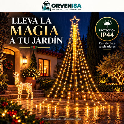 Luces LED Cascada con Estrella Orvenisa