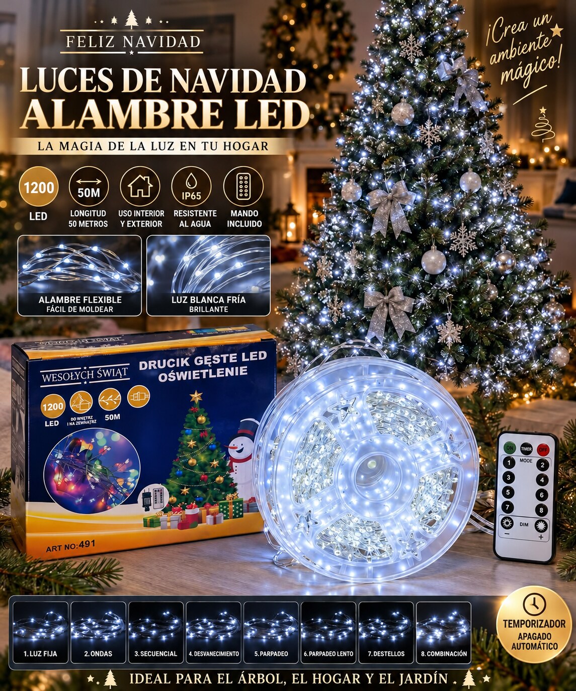 Luces de Hada 1200 LED (50 m) Orvenisa