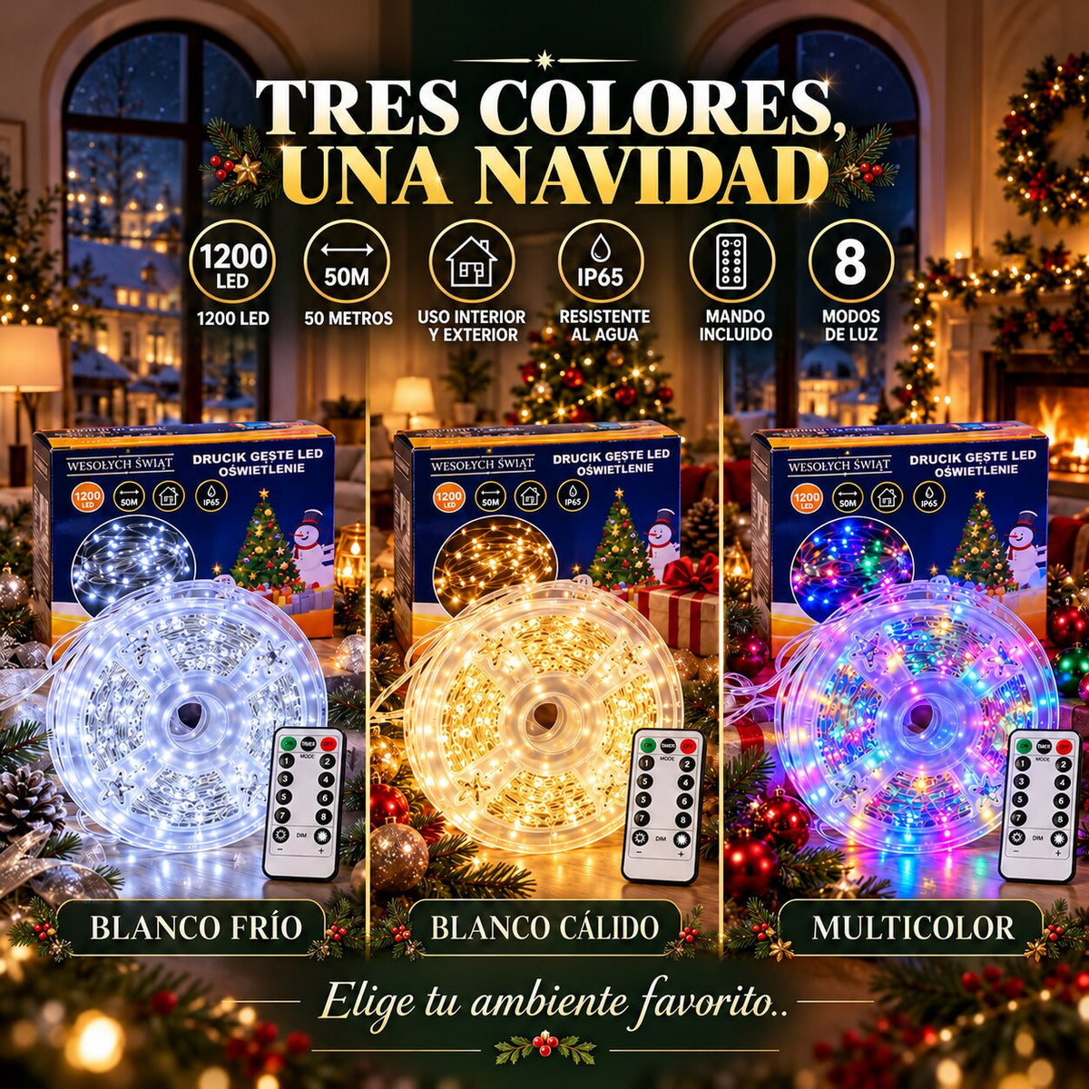 Luces de Hada 1200 LED (50 m) Orvenisa