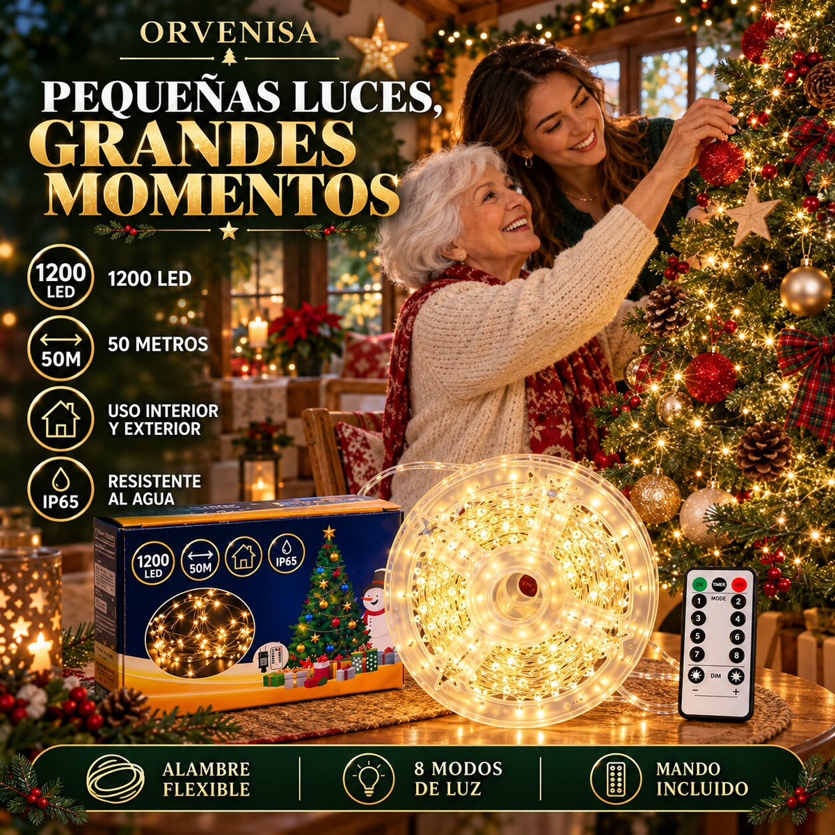 Luces de Hada 1200 LED (50 m) Orvenisa
