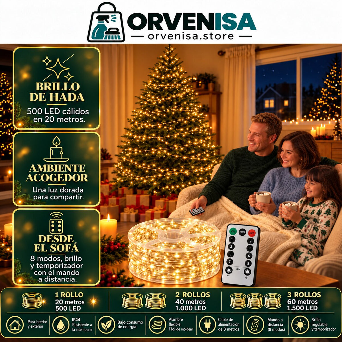 Luces de Hada 500 LED (20 m) Orvenisa