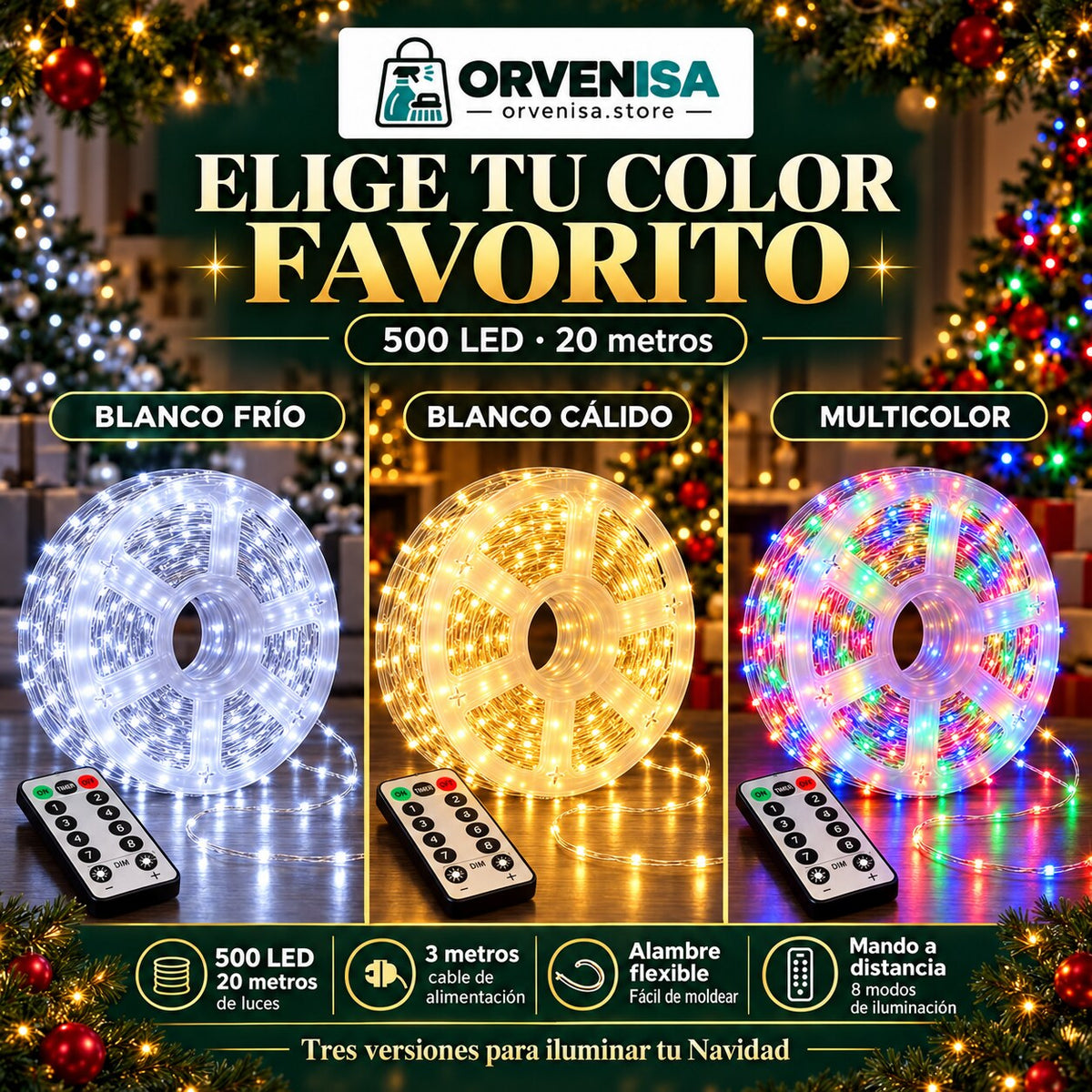 Luces de Hada 500 LED (20 m) Orvenisa