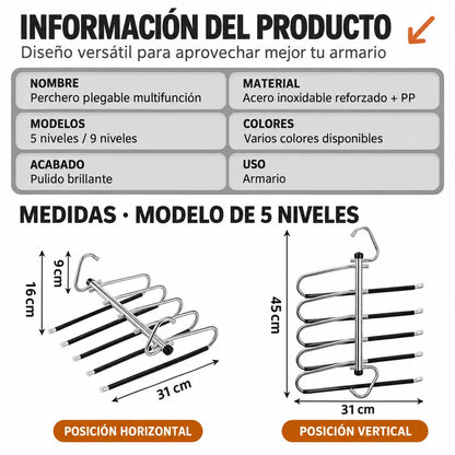 Percha plegable 5 prendas Orvenisa