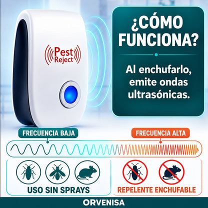 Repelente ultrasónico de insectos y ratones Orvenisa