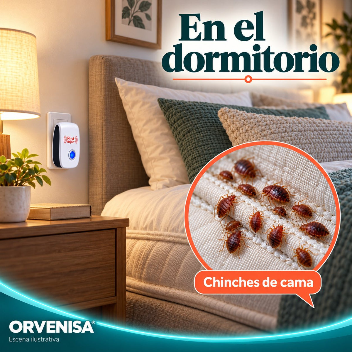 Repelente ultrasónico de insectos y ratones Orvenisa