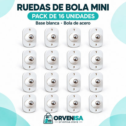 Set de 16 ruedas adhesivas mini 360° Orvenisa